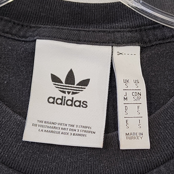 Adidas Women's Black Tee Rainbow Graphic Classic Brand Logo Shirt, sz SM - Picture 2 of 9